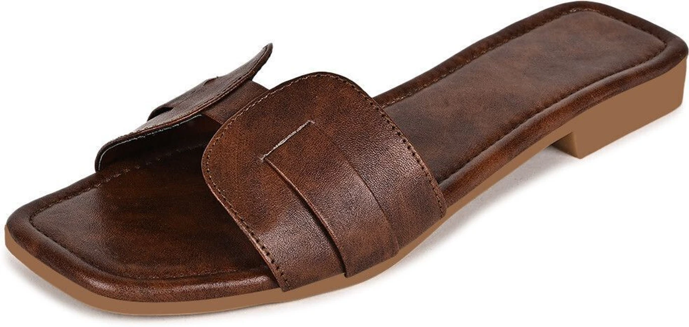 Shoestail Women Flats Sandal (Brown , 6) thumbnail 4