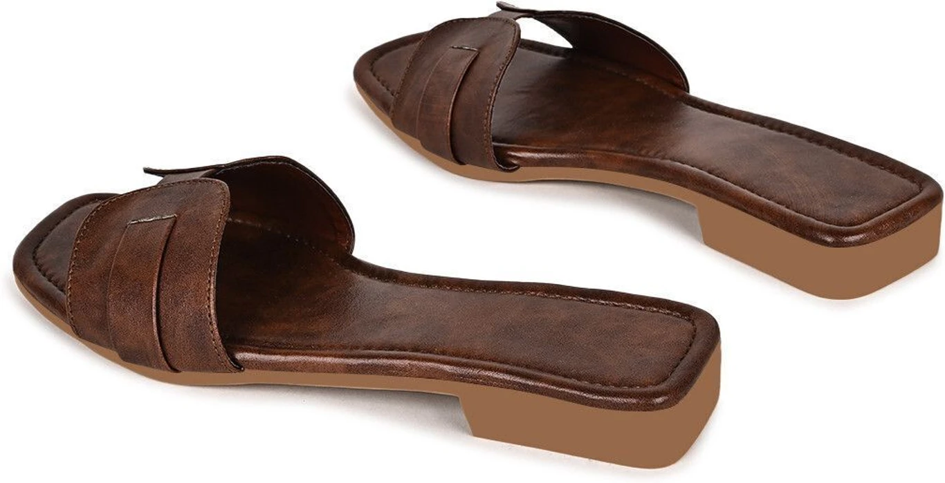 Shoestail Women Flats Sandal (Brown , 6) thumbnail 3