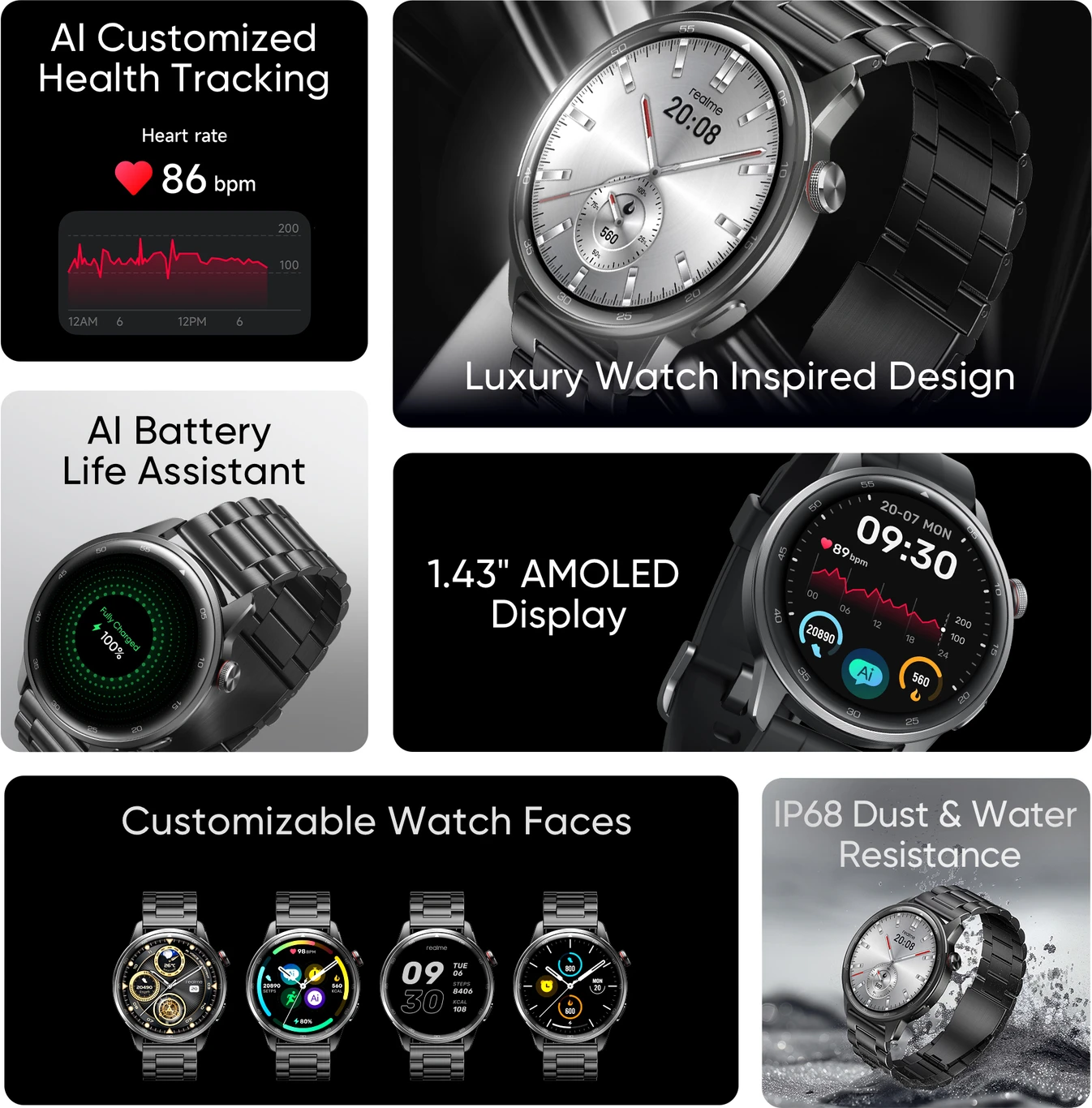 Realme Watch S2, 1.43" AMOLED Display, Super AI Engine & upto 20 days battery Smartwatch thumbnail 4