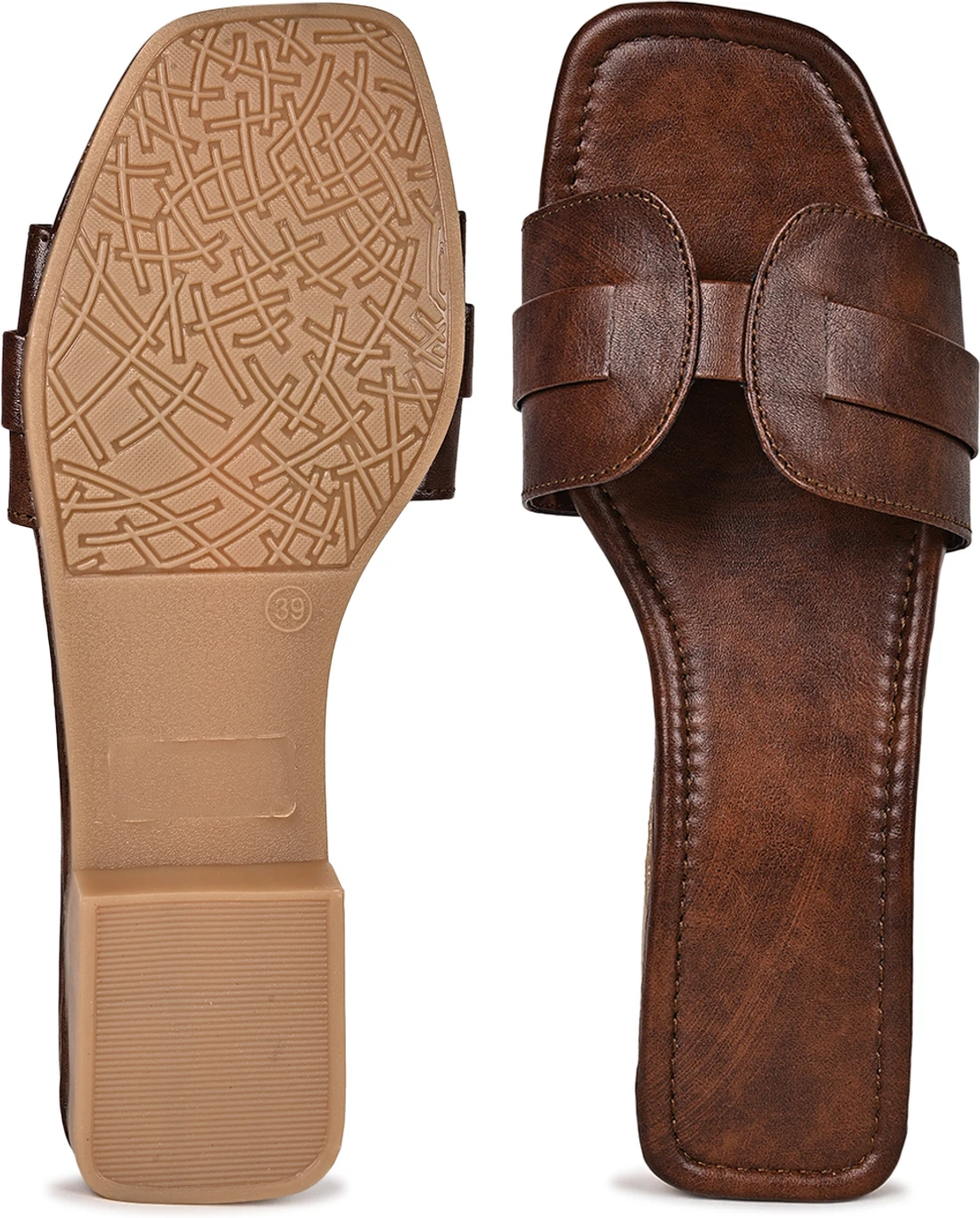 Shoestail Women Flats Sandal (Brown , 6) thumbnail 2